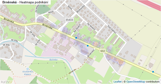 Brněnská - mapa podnikání