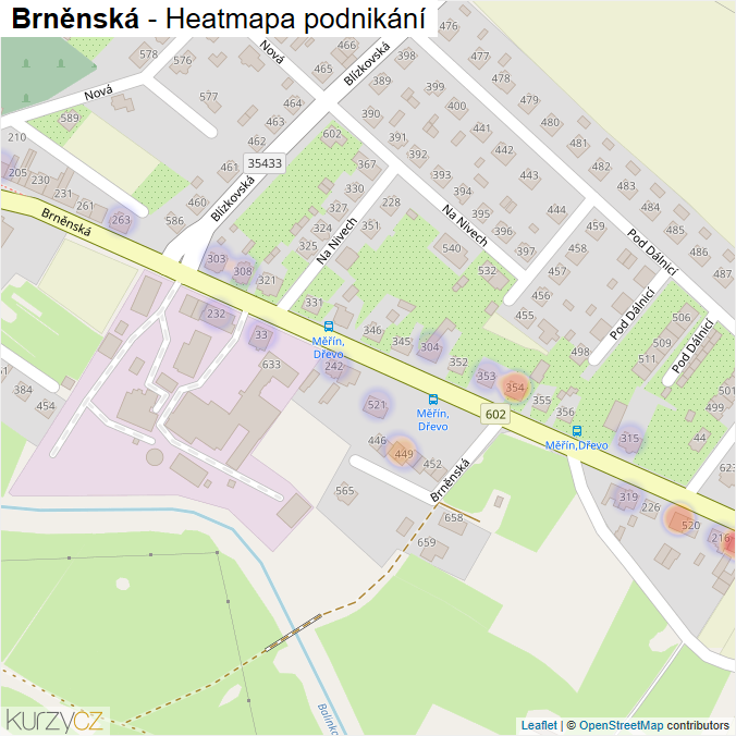 Mapa Brněnská - Firmy v ulici.