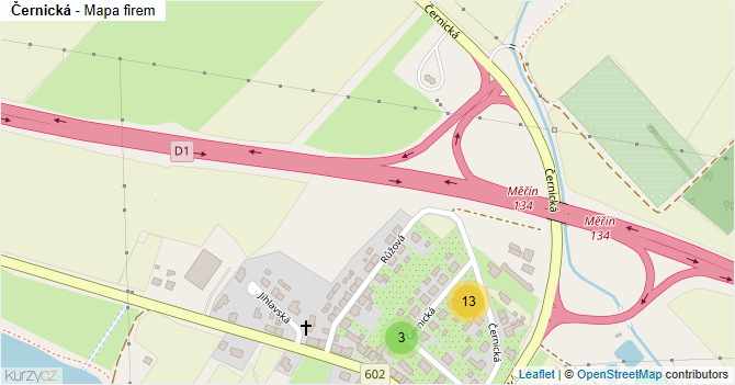 Černická - mapa firem