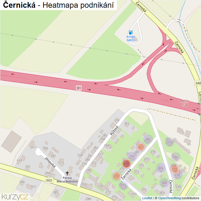 Mapa Černická - Firmy v ulici.