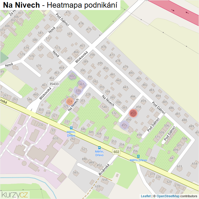 Mapa Na Nivech - Firmy v ulici.