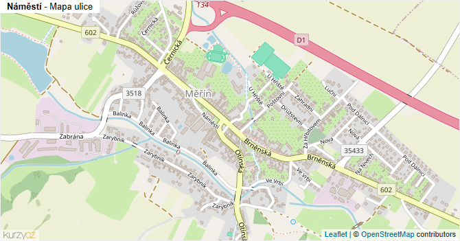Náměstí - mapa ulice