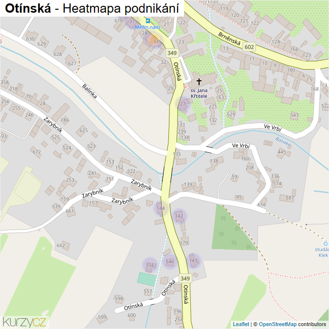 Mapa Otínská - Firmy v ulici.