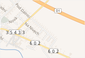 Pod Dálnicí v obci Měřín - mapa ulice