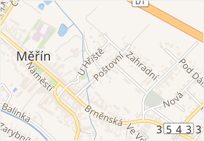 Poštovní v obci Měřín - mapa ulice