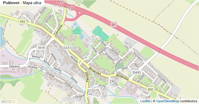 Poštovní - mapa ulice