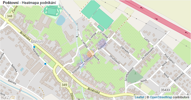 Poštovní - mapa podnikání