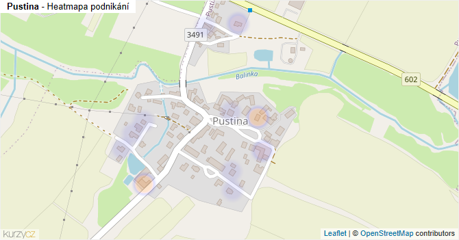 Pustina - mapa podnikání
