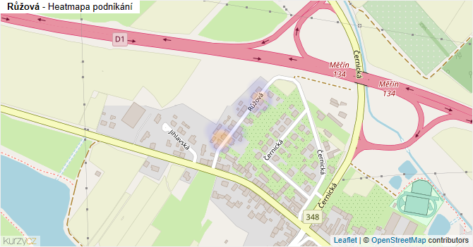 Růžová - mapa podnikání