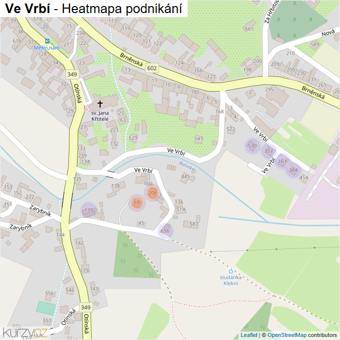 Mapa Ve Vrbí - Firmy v ulici.