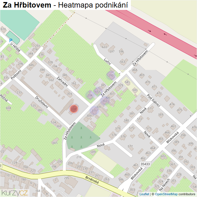 Mapa Za Hřbitovem - Firmy v ulici.