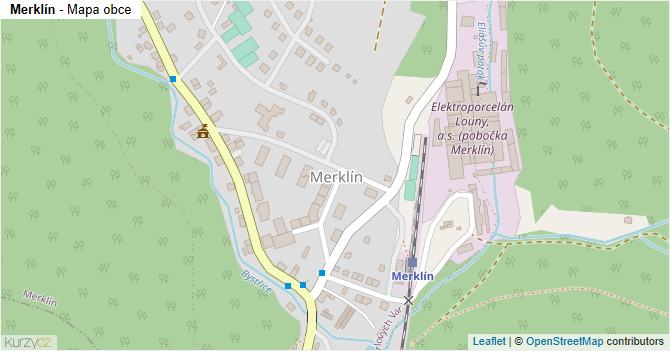 Merklín - mapa obce