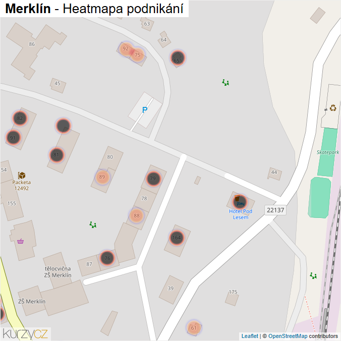 Mapa Merklín - Firmy v obci.