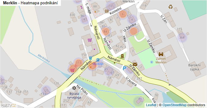 Merklín - mapa podnikání