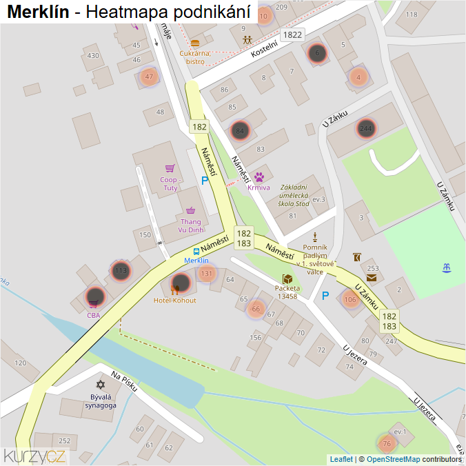 Mapa Merklín - Firmy v obci.