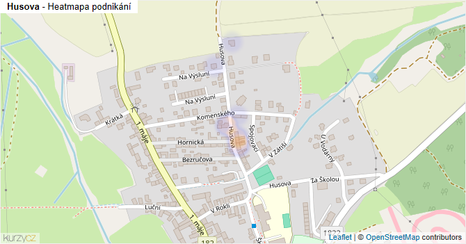 Husova - mapa podnikání