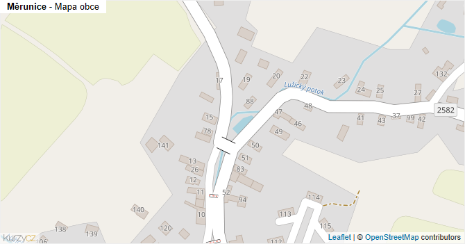 Měrunice - mapa obce
