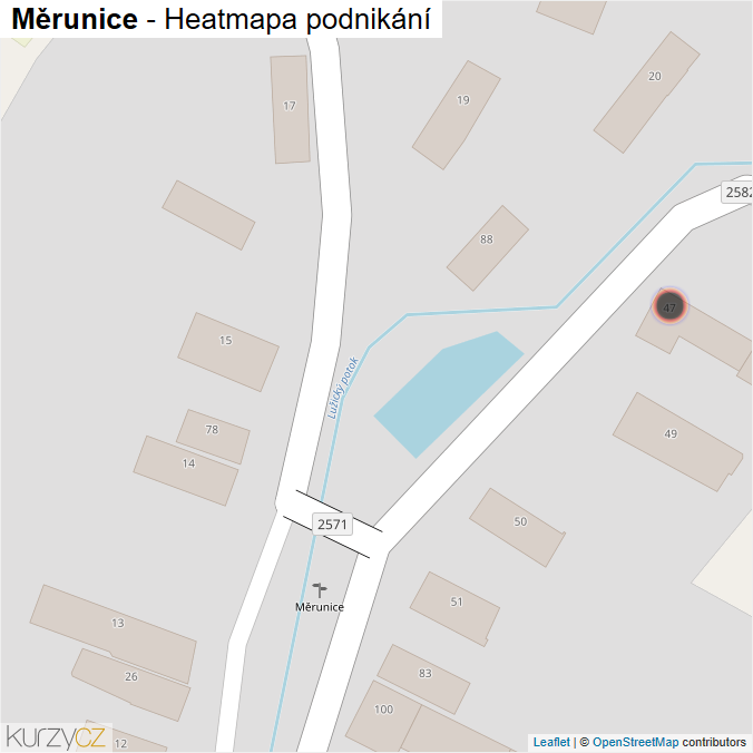 Mapa Měrunice - Firmy v obci.