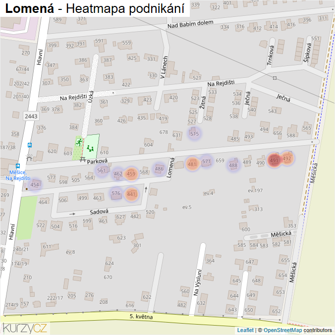 Mapa Lomená - Firmy v ulici.