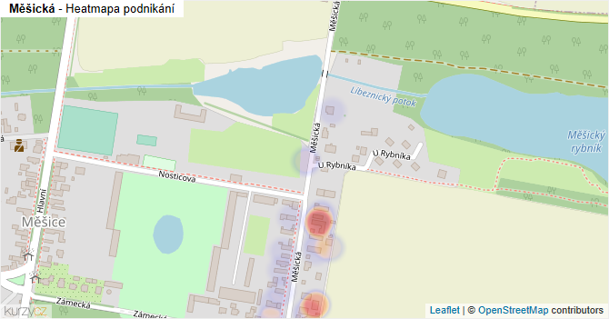 Měšická - mapa podnikání