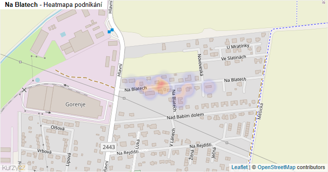 Na Blatech - mapa podnikání