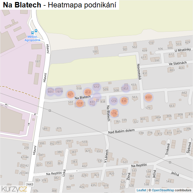 Mapa Na Blatech - Firmy v ulici.