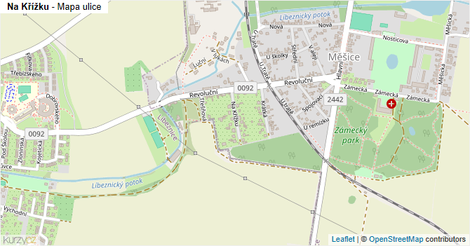 Na Křížku - mapa ulice