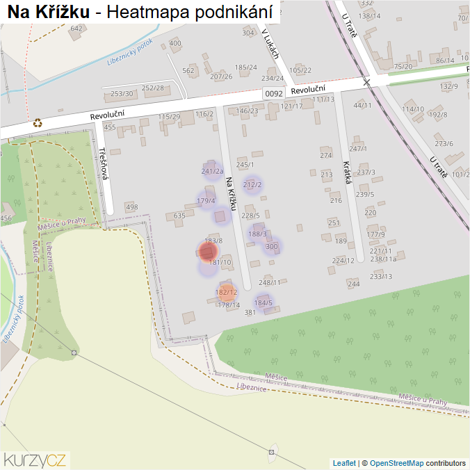 Mapa Na Křížku - Firmy v ulici.