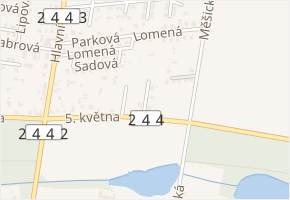 Na Výsluní v obci Měšice - mapa ulice