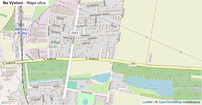 Na Výsluní - mapa ulice