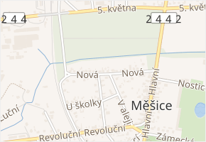 Nová v obci Měšice - mapa ulice