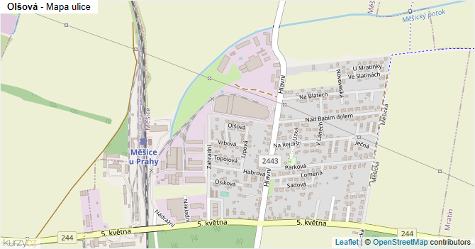 Olšová - mapa ulice