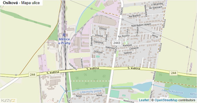 Osiková - mapa ulice
