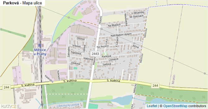 Parková - mapa ulice