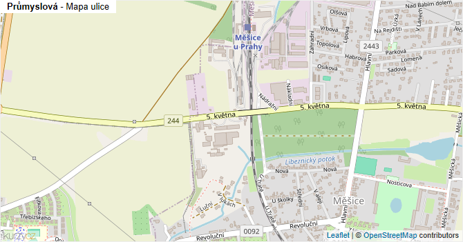 Průmyslová - mapa ulice