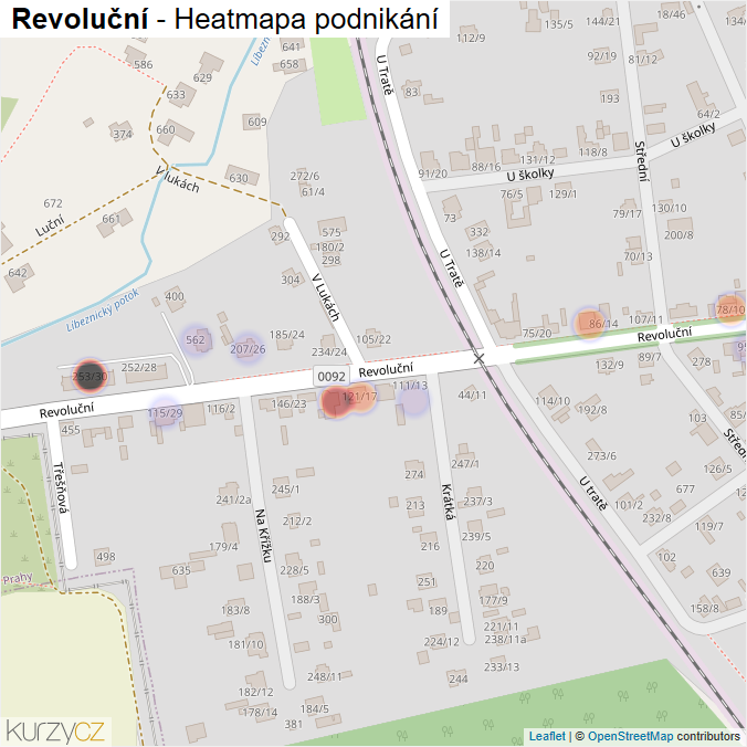 Mapa Revoluční - Firmy v ulici.