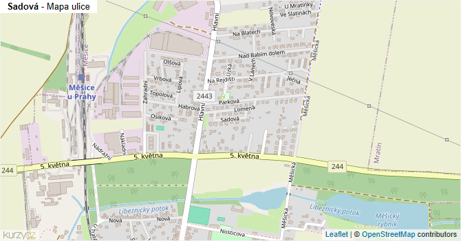 Sadová - mapa ulice
