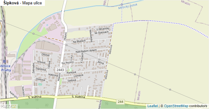 Šípková - mapa ulice