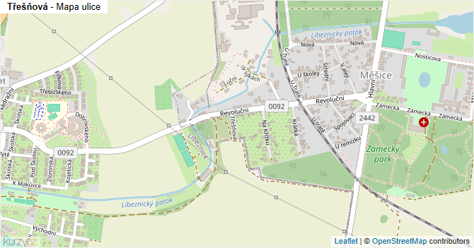 Třešňová - mapa ulice