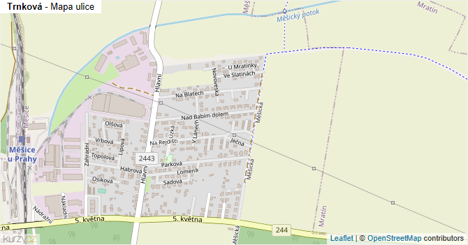 Trnková - mapa ulice
