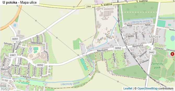 U potoka - mapa ulice