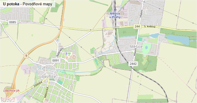U potoka - záplavové mapy stoleté vody