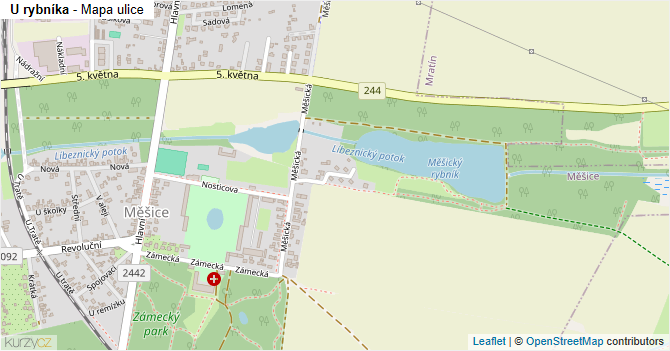 U rybníka - mapa ulice