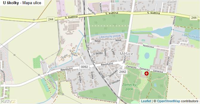 U školky - mapa ulice