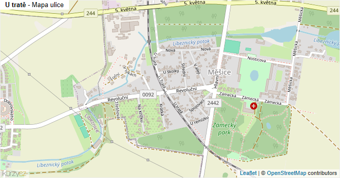 U tratě - mapa ulice