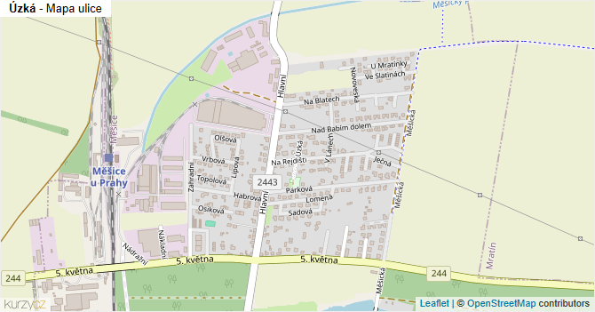 Úzká - mapa ulice