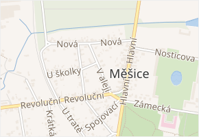 V aleji v obci Měšice - mapa ulice