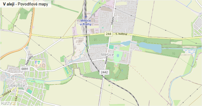V aleji - záplavové mapy stoleté vody
