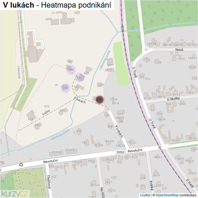 Mapa V lukách - Firmy v ulici.