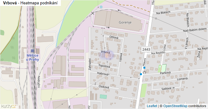 Vrbová - mapa podnikání